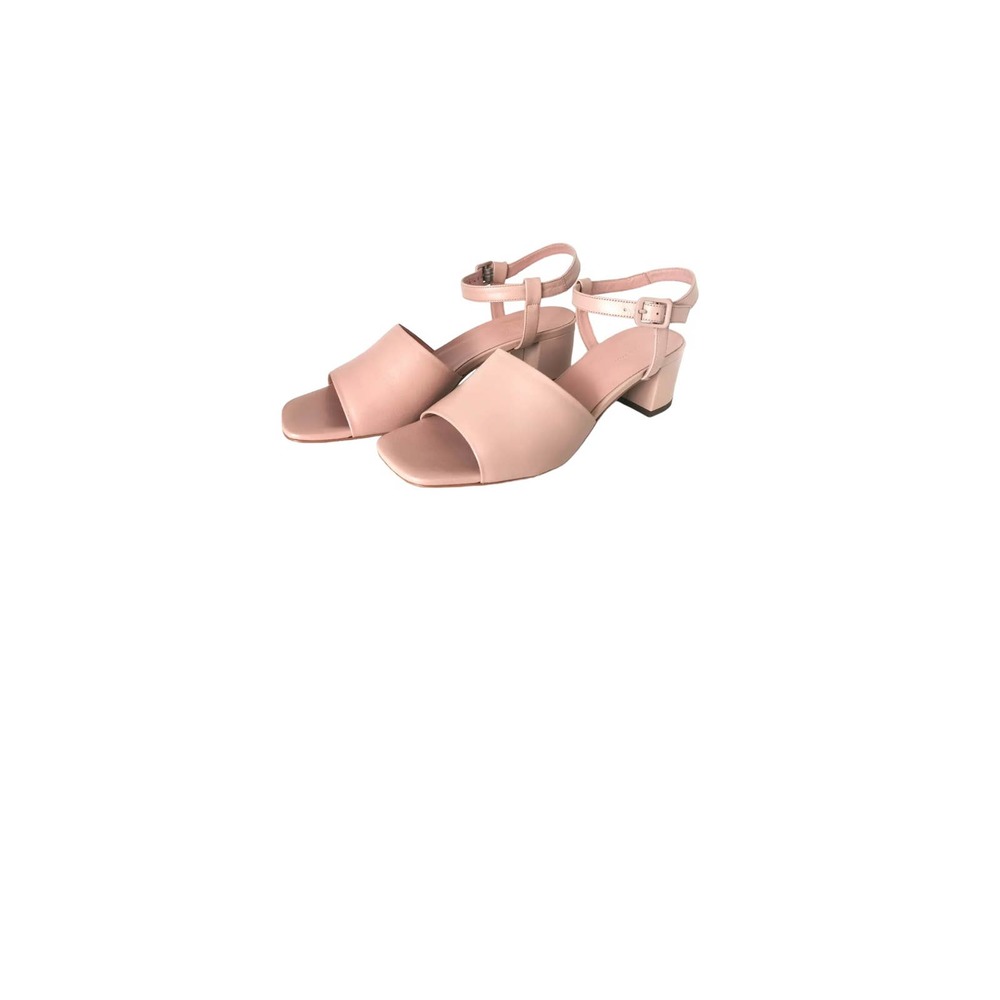 EVERLANE Blush Pink Leather Italy Block Heel Wide Strap Sandal 7.5